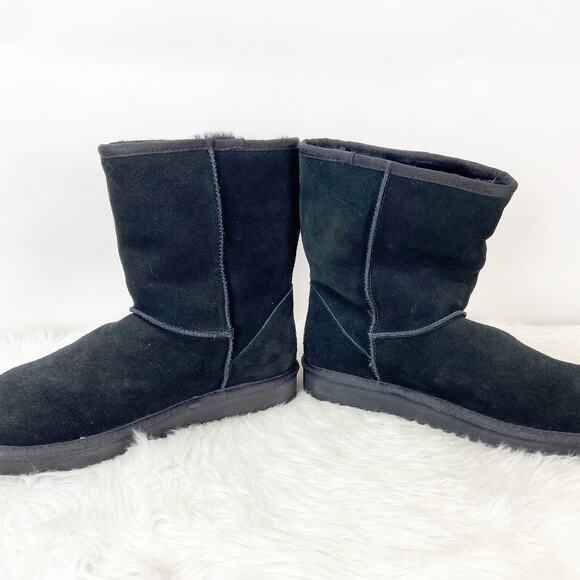 Koolaburra by Ugg 8 Womens Black Suede Short Shearling Boots - Picture 7 of 9